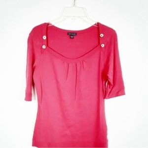 Lilla P square neckline pink top size small
